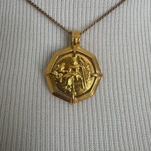 Missoma Lucy Williams Octagon Medallion Coin Style Gold Pendant